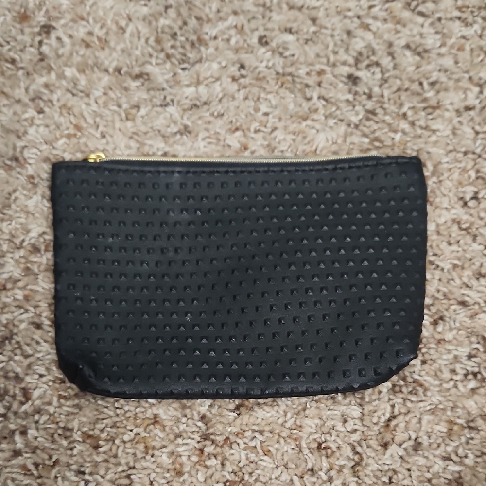 Ipsy Black Textured Makeup Bag